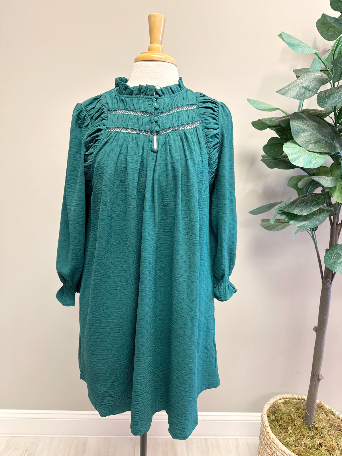 Green Button Up - Women’s Dress - by Umgee - True to Size