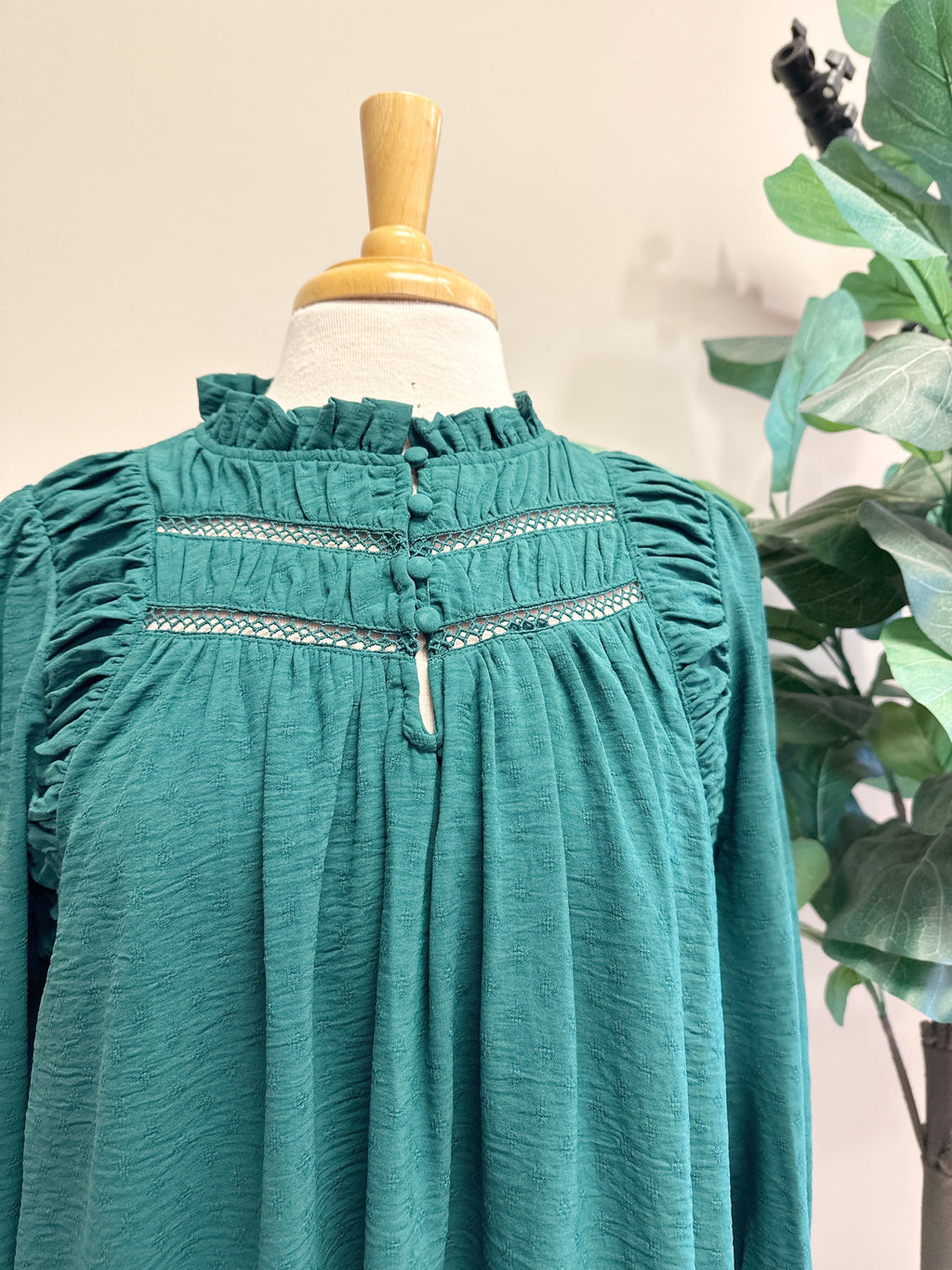 Green Button Up - Women’s Dress - by Umgee - True to Size