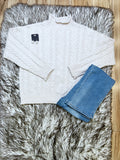 Oatmeal Cable Knit - Women’s Sweater Top - by LovLov - True to Size