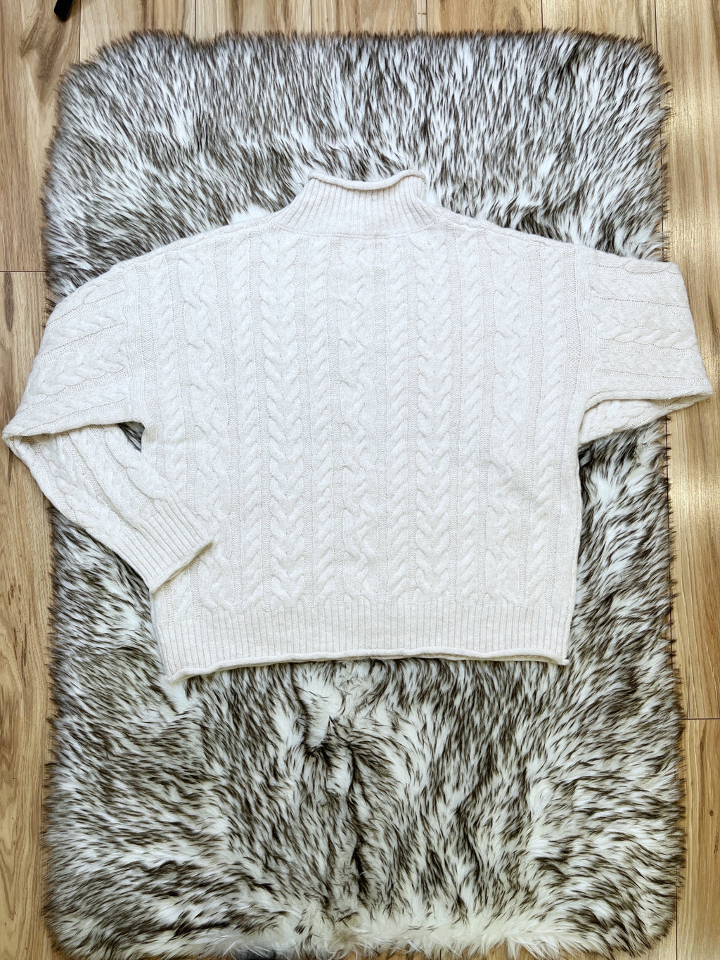 Oatmeal Cable Knit - Women’s Sweater Top - by LovLov - True to Size