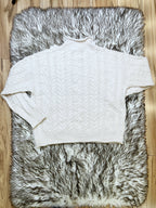 Oatmeal Cable Knit - Women’s Sweater Top - by LovLov - True to Size