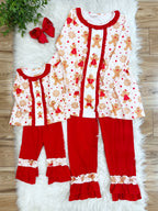 Pink Gingerbread with Ruffle Bottoms - Girls Pants Outfit - by Mini Mee - True to Size