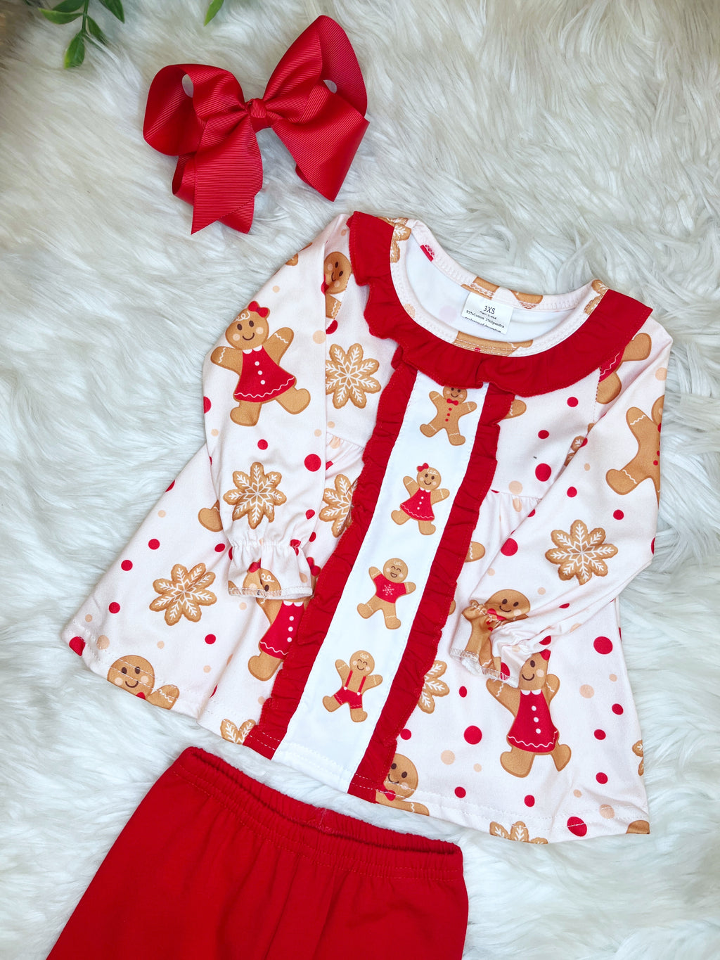 Pink Gingerbread with Ruffle Bottoms - Girls Pants Outfit - by Mini Mee - True to Size