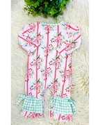 Cute Christmas Bow Gingham - Girls Romper - by Mini Mee - True to Size