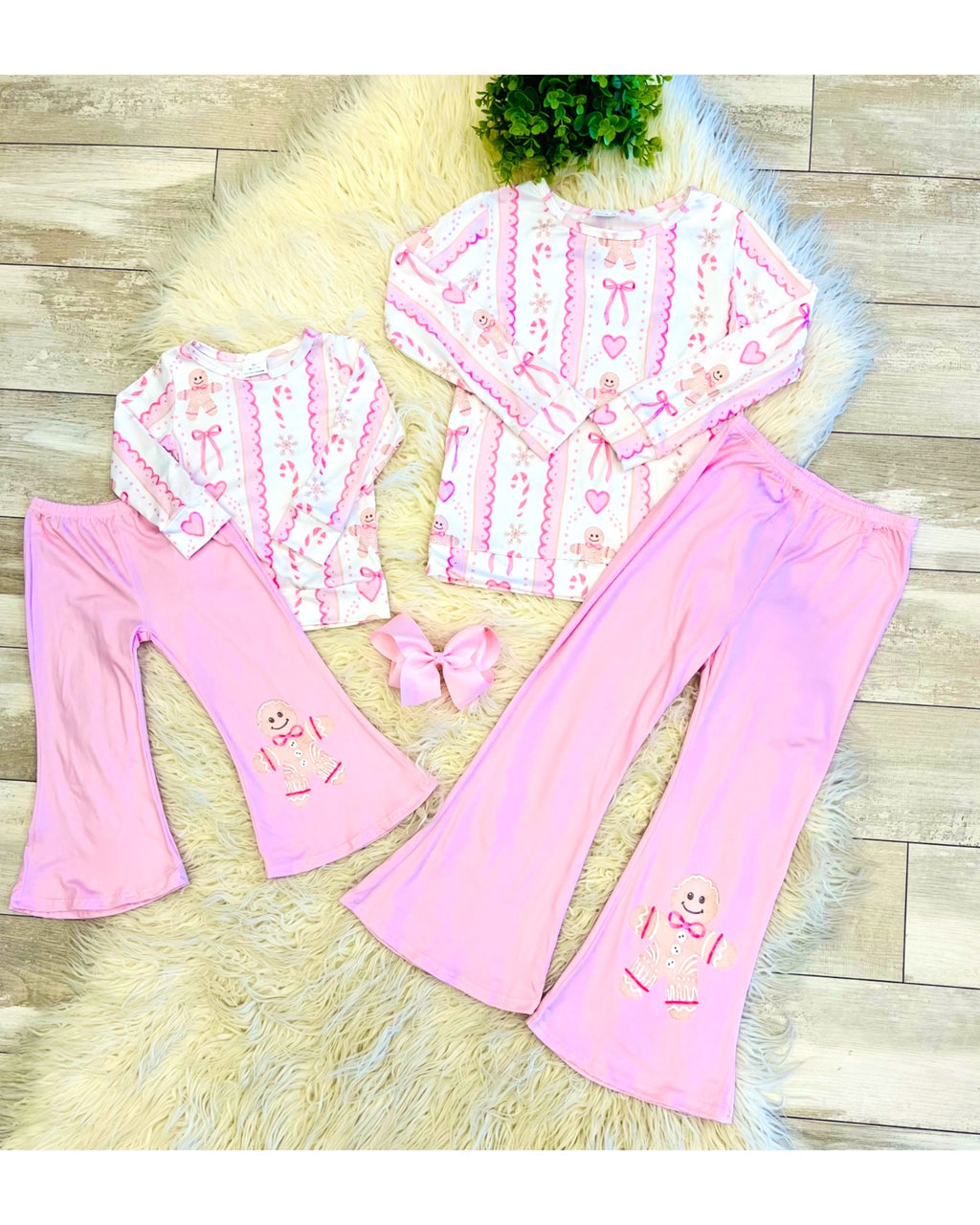 Gingerbread Candy Canes - Girls Pants Outfit - by Mini Mee - True to Size