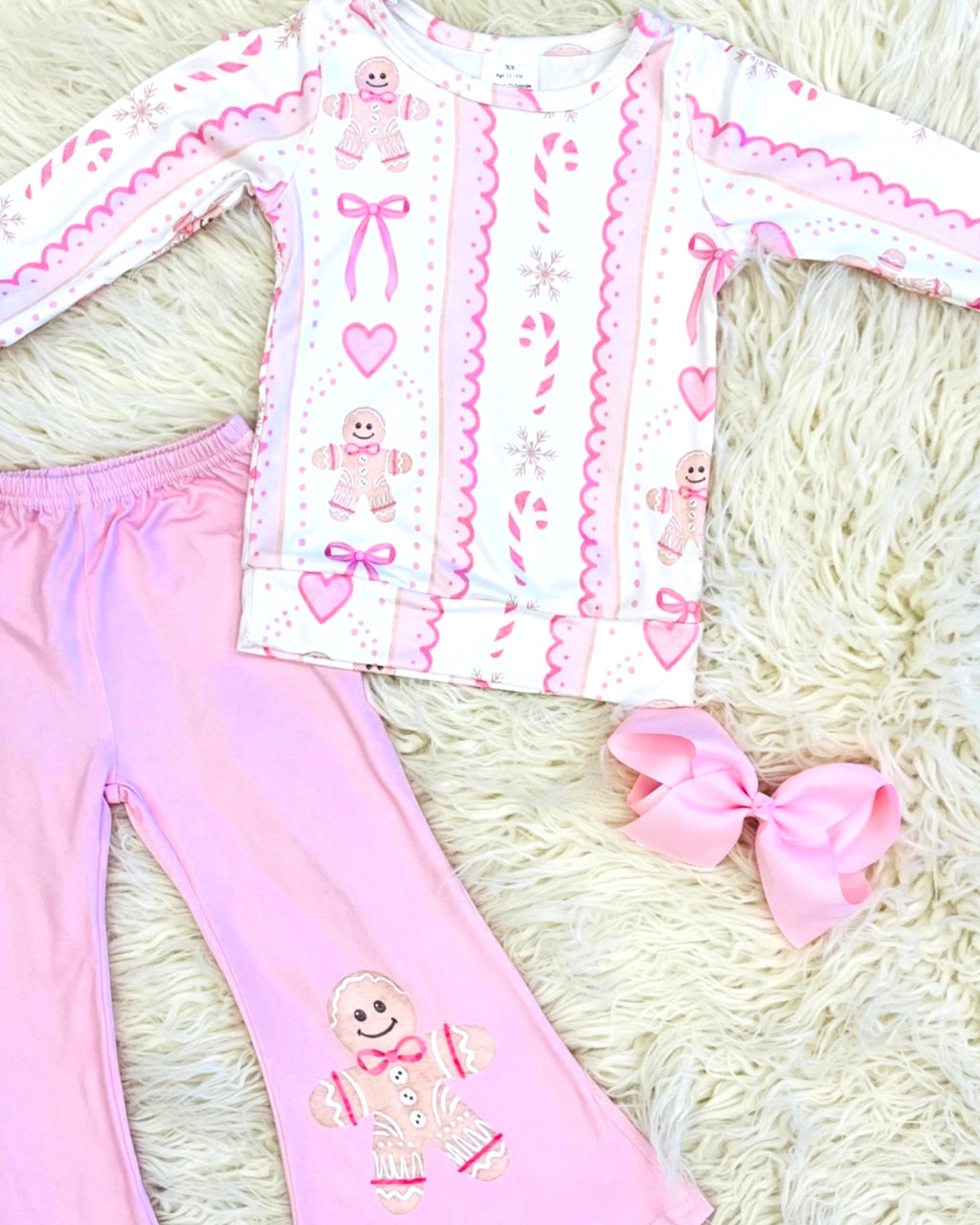 Gingerbread Candy Canes - Girls Pants Outfit - by Mini Mee - True to Size