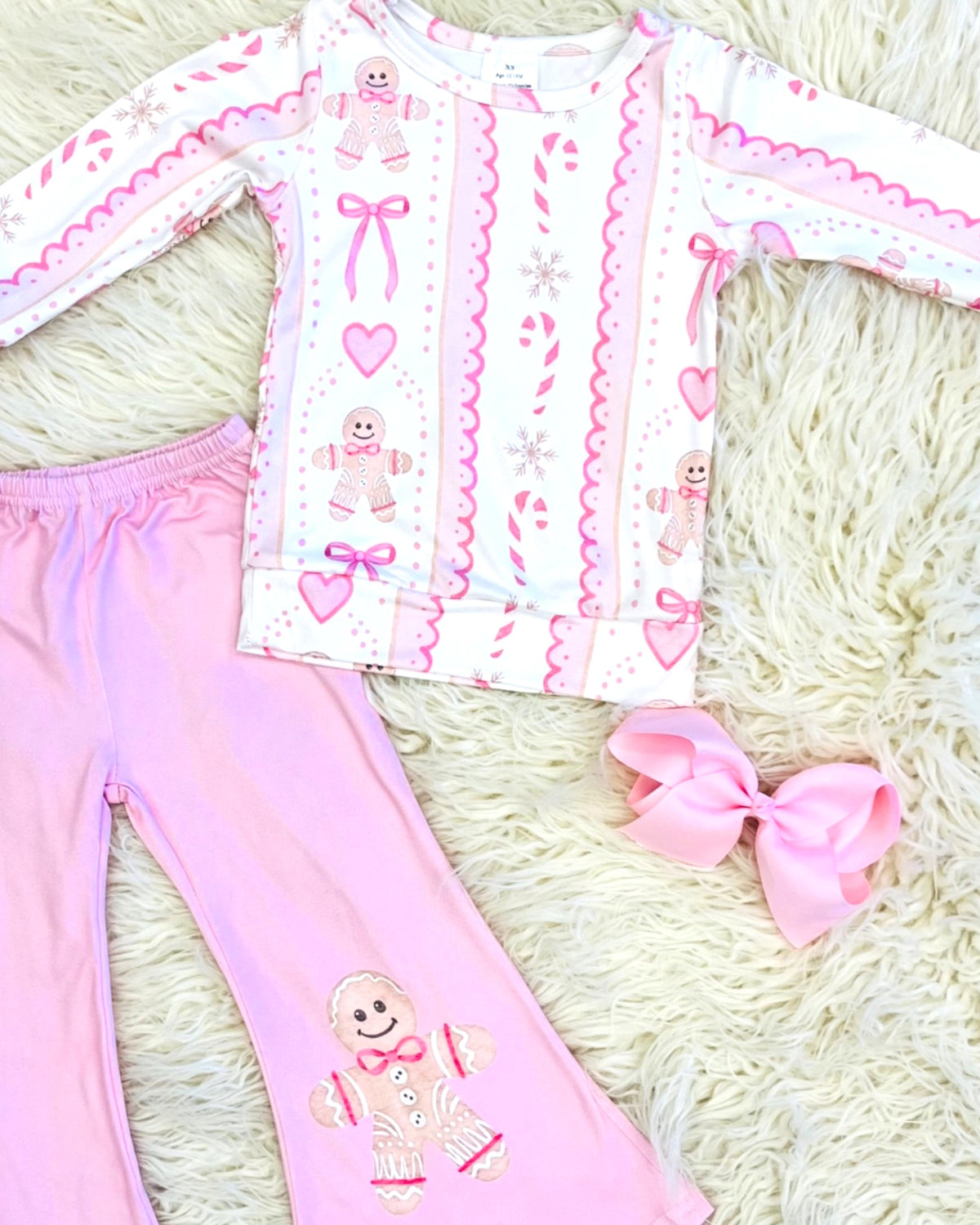 Gingerbread Candy Canes - Girls Pants Outfit - by Mini Mee - True to Size