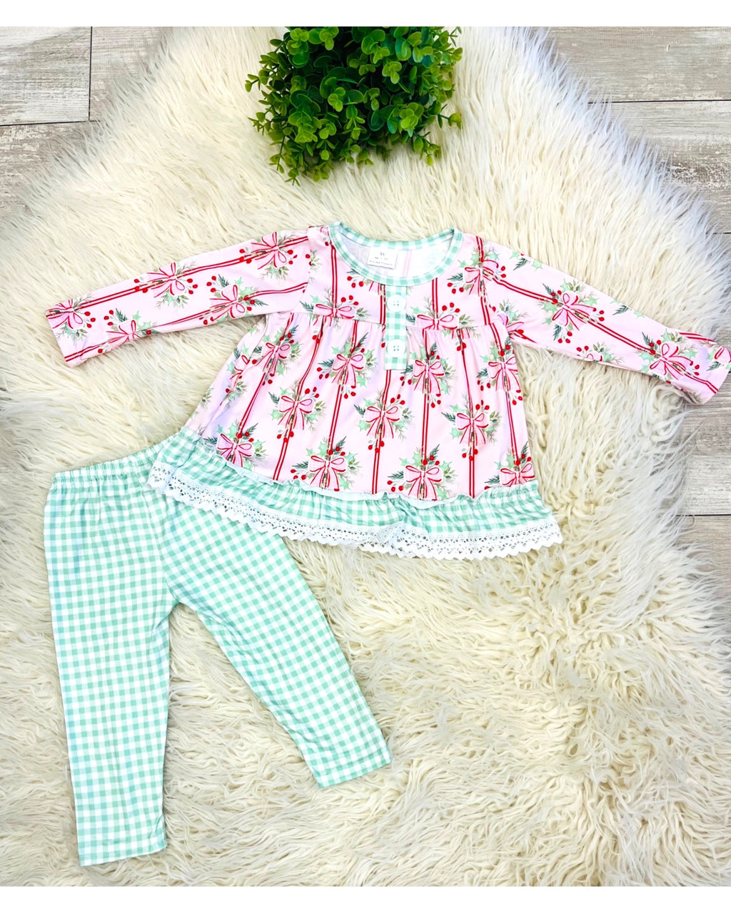 Bow Lace - Girls Pants Outfit - by Mini Mee - True to Size