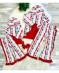 Christmas Santa Bows with Ruffle - Girls Pants Outfit - by Mini Mee - True to Size