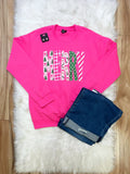 Bright Pink Merry - Women’s Sweatshirt Top - by Gildan - True to Size