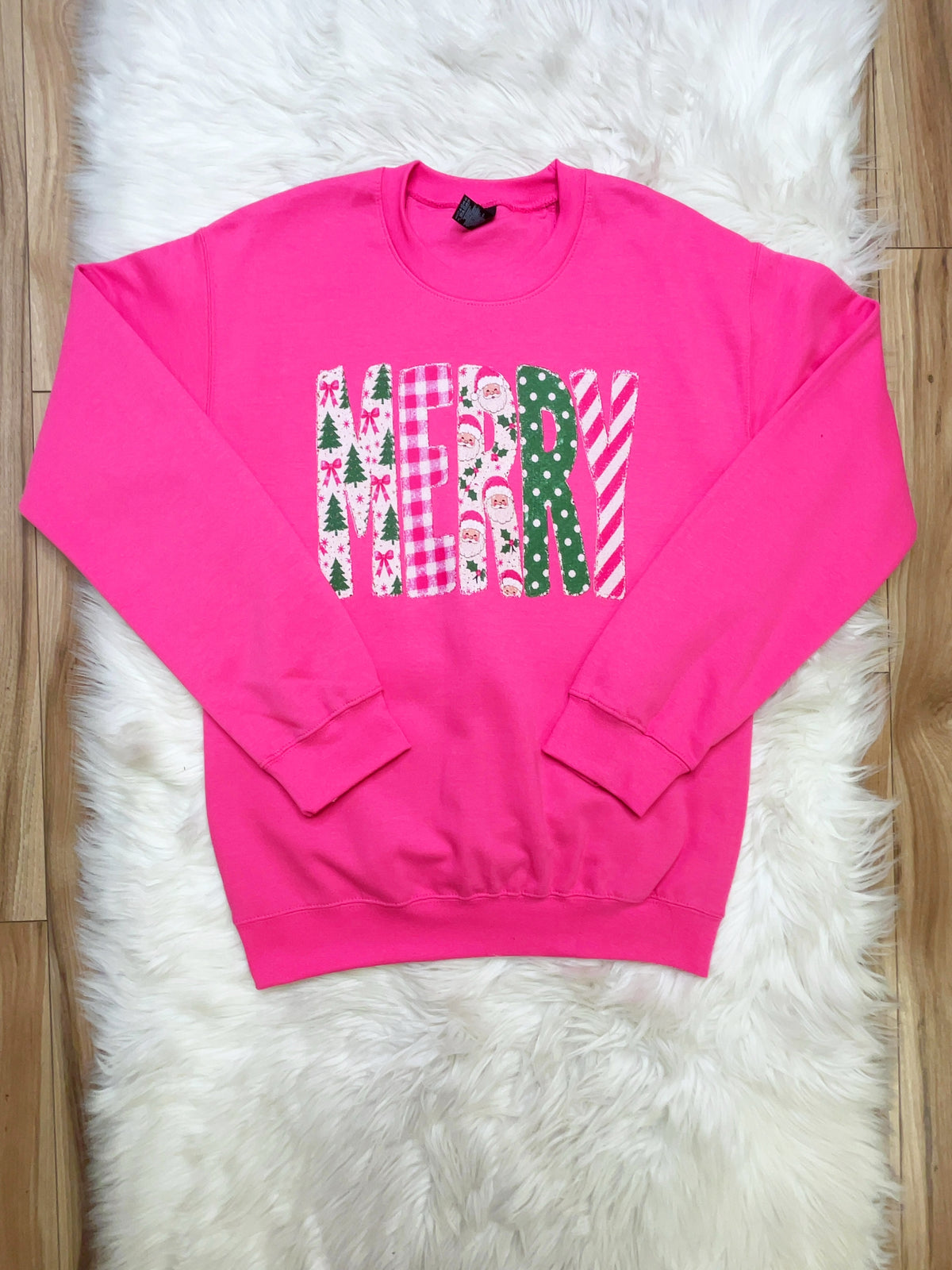 Bright Pink Merry - Women’s Sweatshirt Top - by Gildan - True to Size