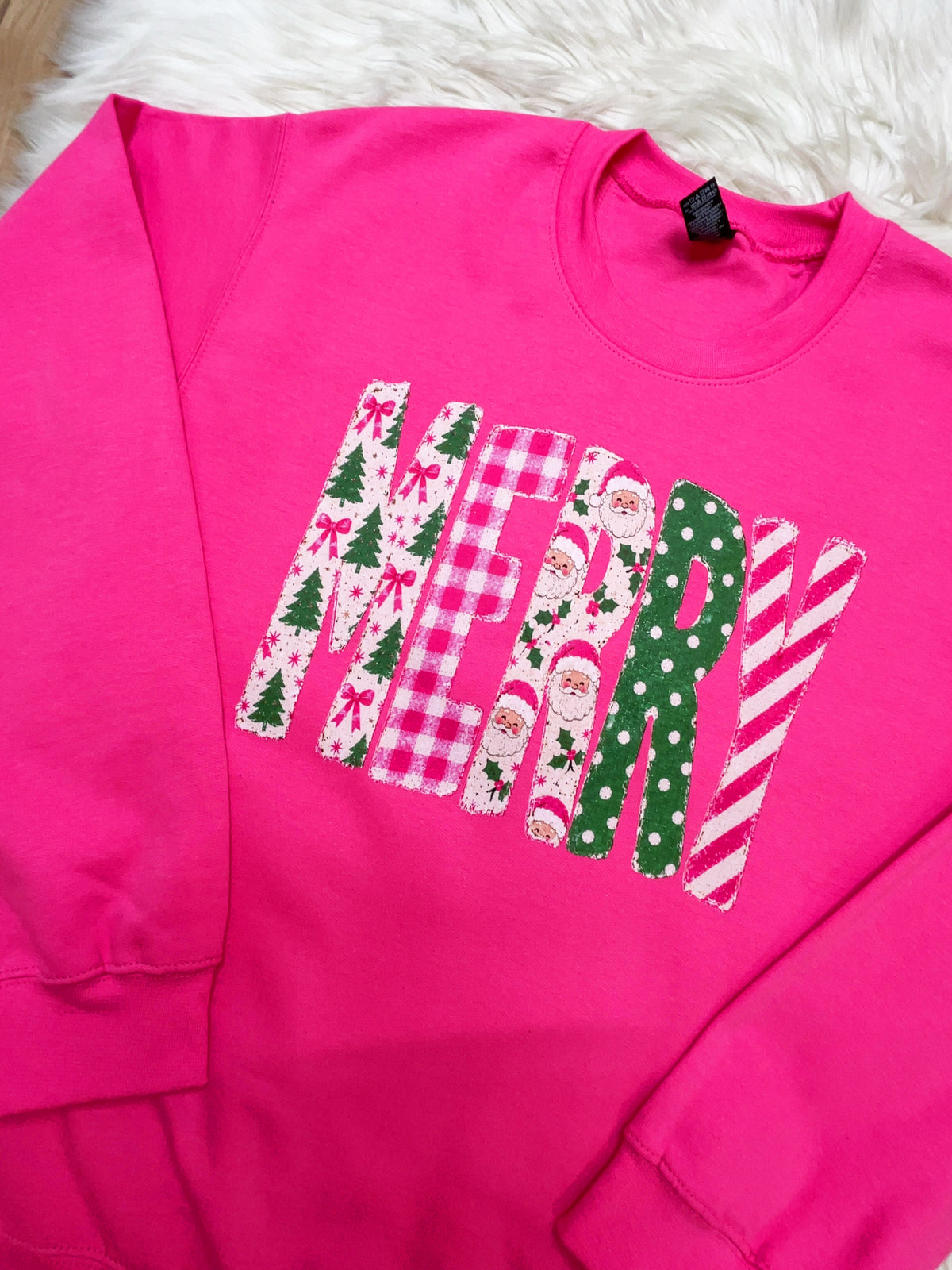 Bright Pink Merry - Women’s Sweatshirt Top - by Gildan - True to Size
