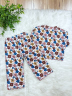 Long Sleeve Fall Floral Outfit with Scalloped Trim - Girls Pants Outfit - by Mini Mee