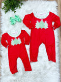 Red Christmas Trees - Girls Romper - by Mini Mee - True to Size