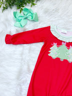 Red Christmas Trees - Girls Romper - by Mini Mee - True to Size