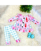 Christmas Trees - Girls Pants Outfit - by Mini Mee - True to Size