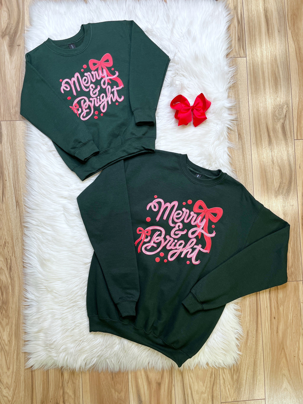 Merry and Bright - Girls Sweatshirt Top - by Gildan