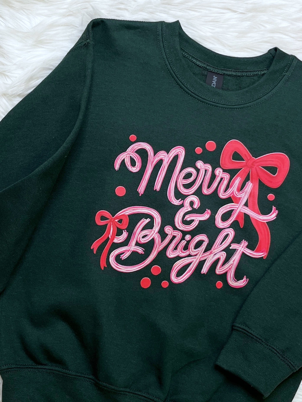 Merry and Bright - Girls Sweatshirt Top - by Gildan