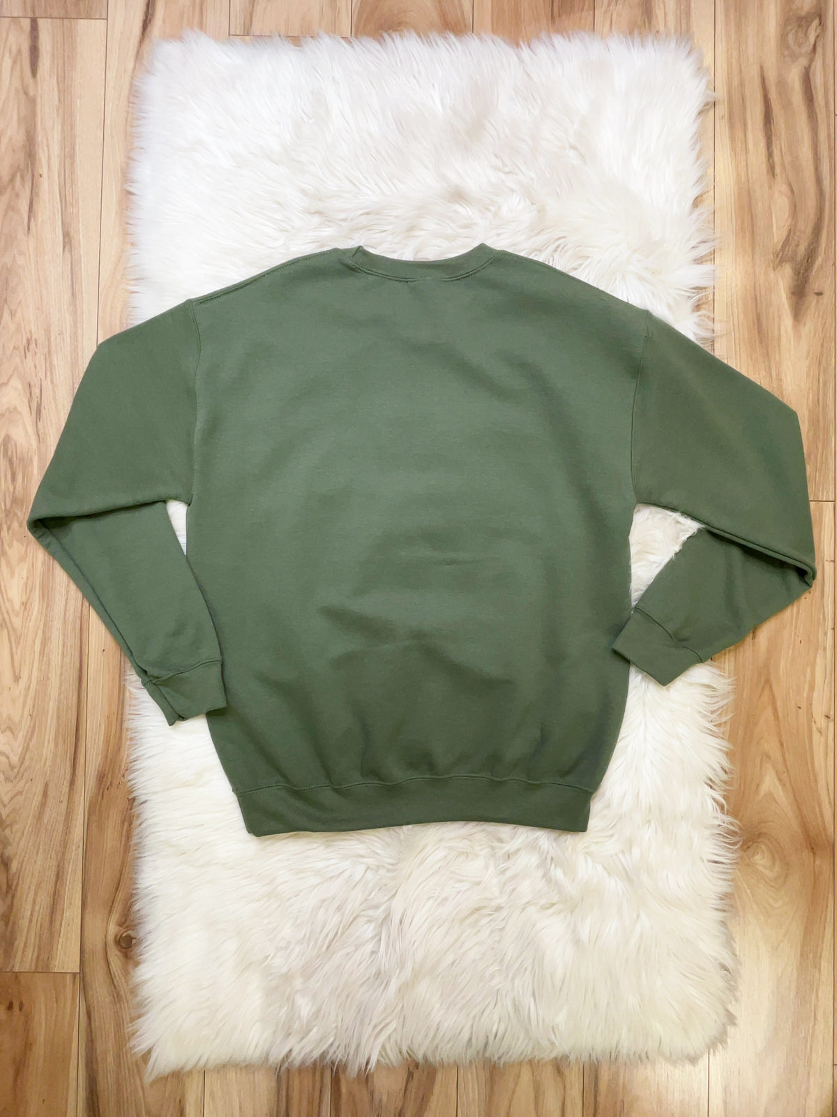 Olive green Santa with polka dots - Women’s Sweatshirt Top - by Gildan - True to Size