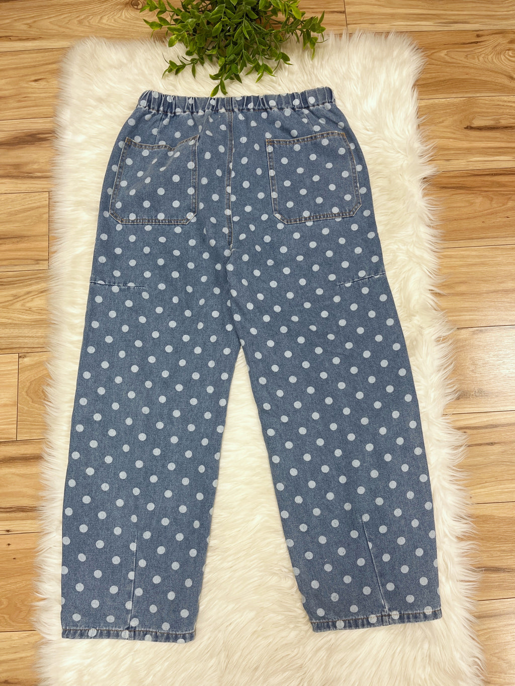 Vintage Breeze Polka Dots Drawstring Pants - Women’s Crop/Petite Pants - by LovLov - Loose Fit