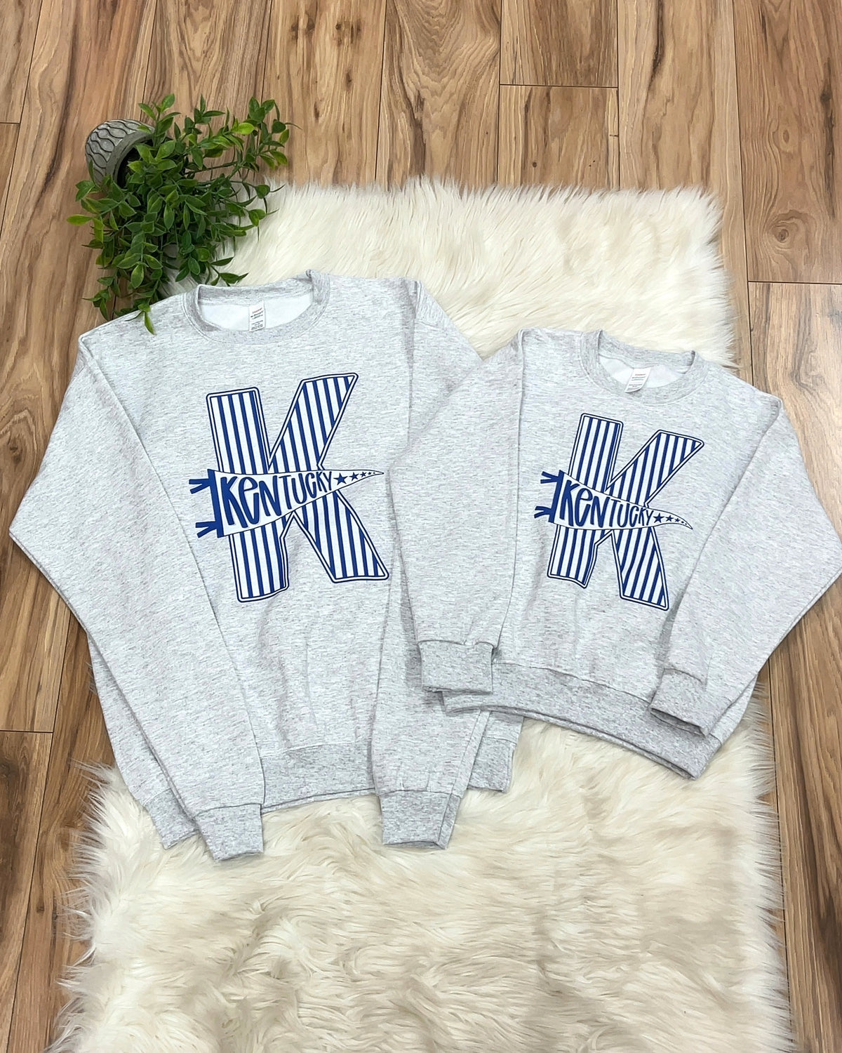Kentucky Stripe Banner - Girls Sweatshirt Top - by Hanes - True to Size