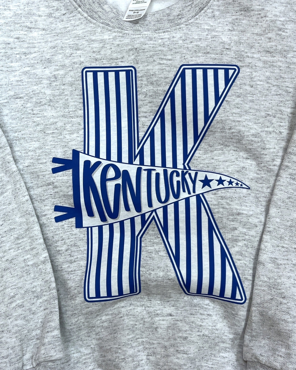 Kentucky Stripe Banner - Girls Sweatshirt Top - by Hanes - True to Size