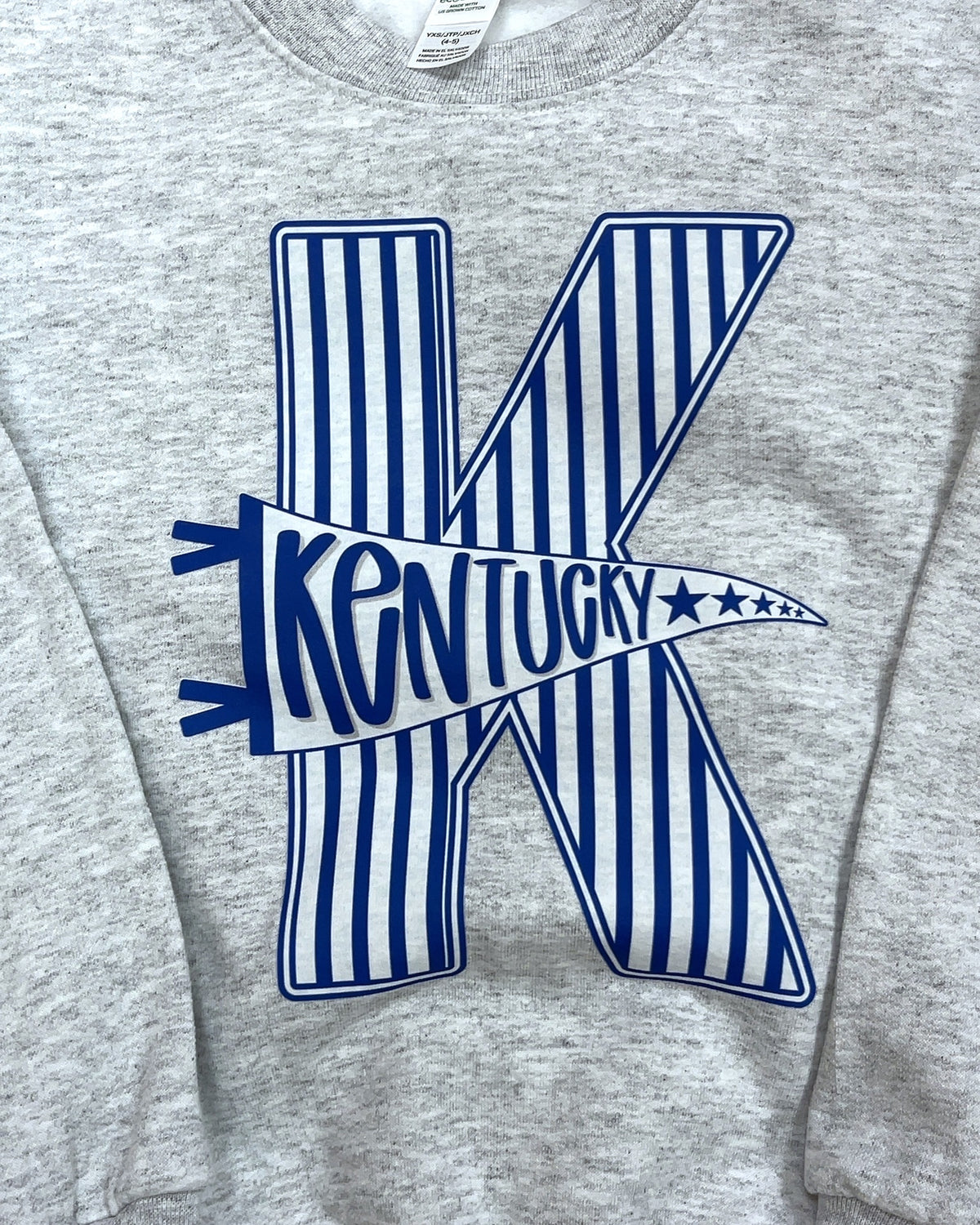 Kentucky Stripe Banner - Girls Sweatshirt Top - by Hanes - True to Size
