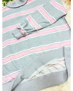 Pink & White Striped Grey Set - Women’s 2 Piece Pants Set - by Evermmee - True to Size