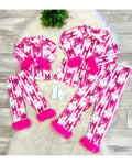 Fancy Pink Bow/Santa - Girls Pants Outfit - by Mini Mee - True to Size