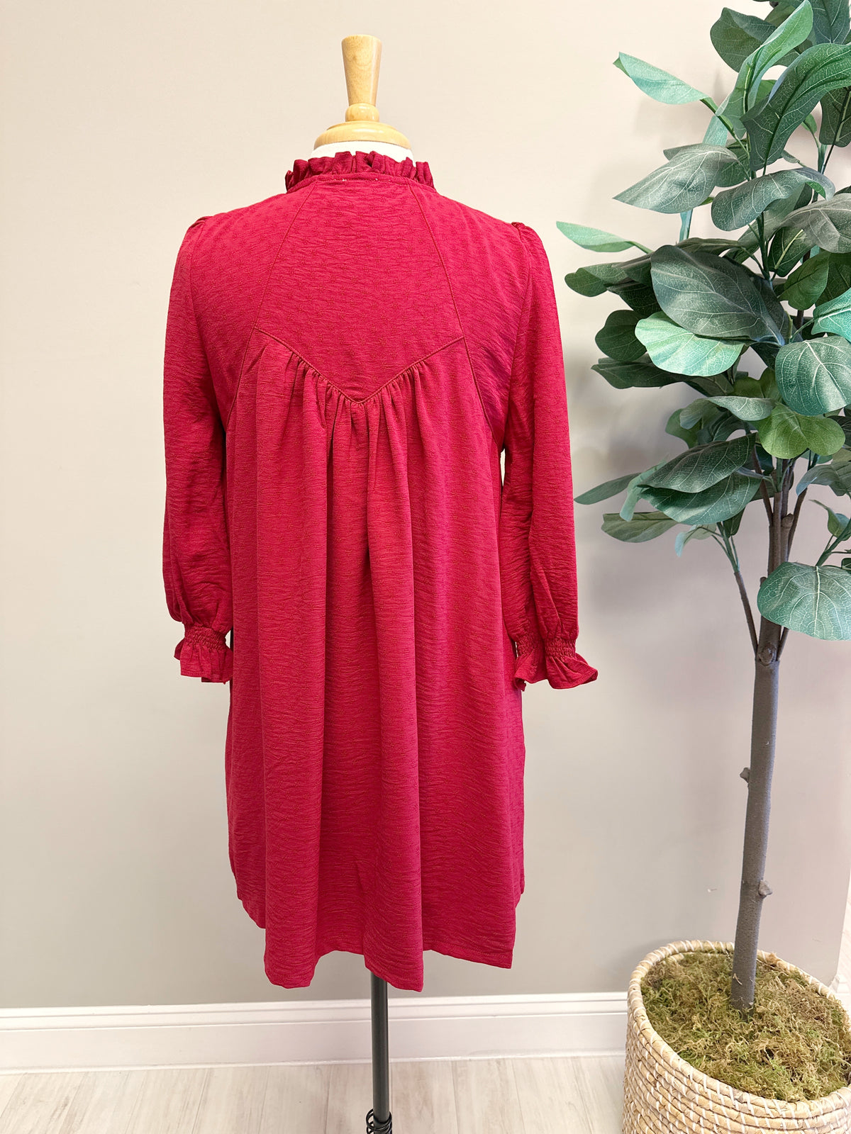 Red Button Up - Women’s Dress - by Umgee - True to Size