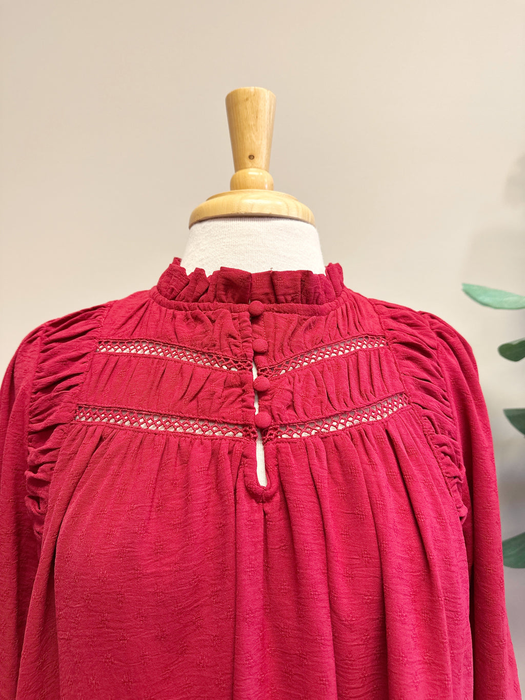 Red Button Up - Women’s Dress - by Umgee - True to Size