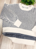 Navy Ribbed - Women’s Sweater Top - by Zenana - True to Size