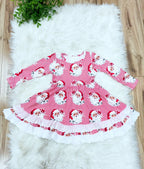 Red Striped Santa - Girls Dress - by Mini Mee - True to Size