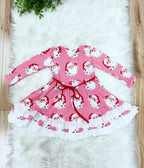 Red Striped Santa - Girls Dress - by Mini Mee - True to Size