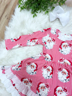 Red Striped Santa - Girls Dress - by Mini Mee - True to Size