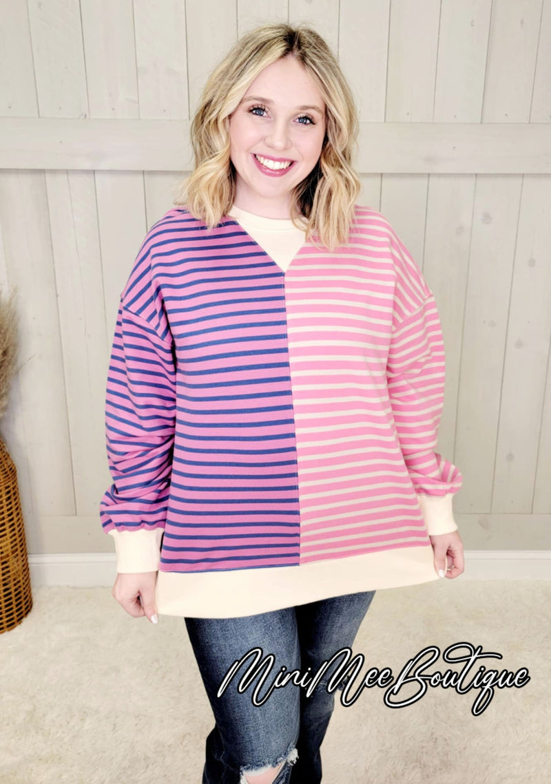 Pink/Purple Striped Women&