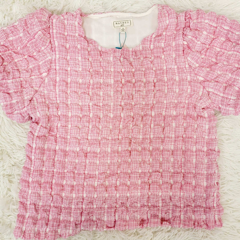 Girls Pink Puffer Top - Mini Mee Boutique