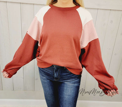 Brick Colorblock Women's Sweater - Mini Mee Boutique