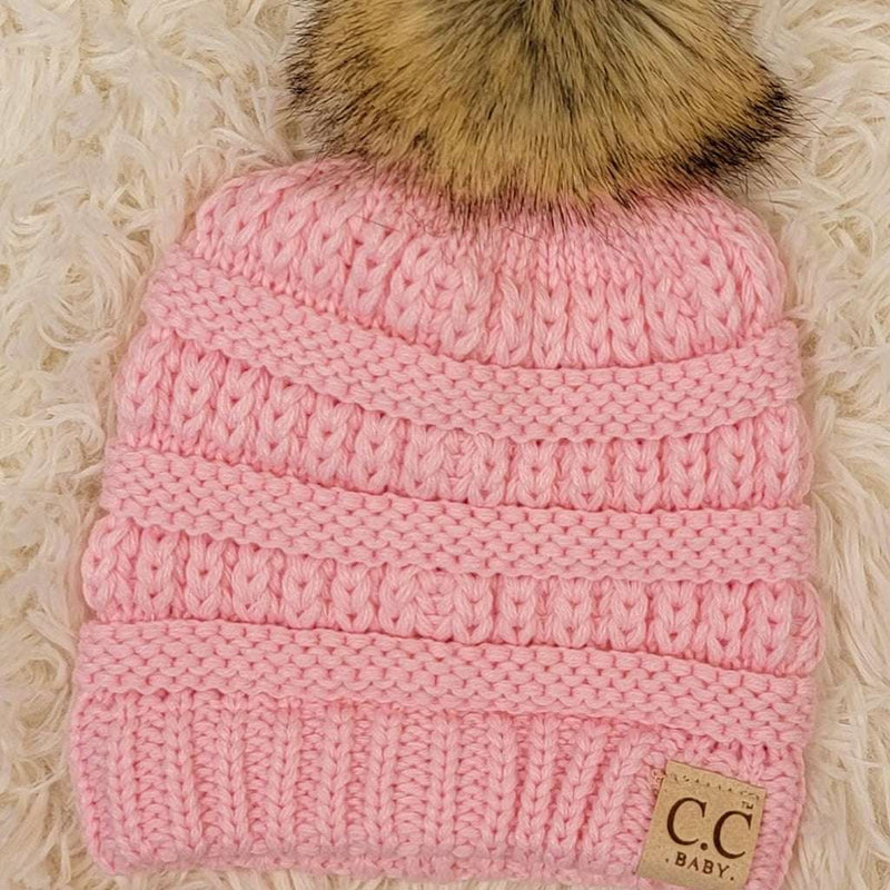 C.C Light Pink Baby Beanie - Mini Mee Boutique