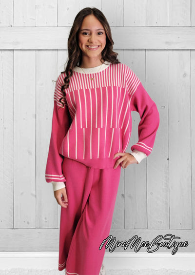 Pink Stripe 2 Piece Set - Mini Mee Boutique