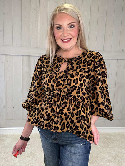 Cheetah Bow Blouse - Mini Mee Boutique