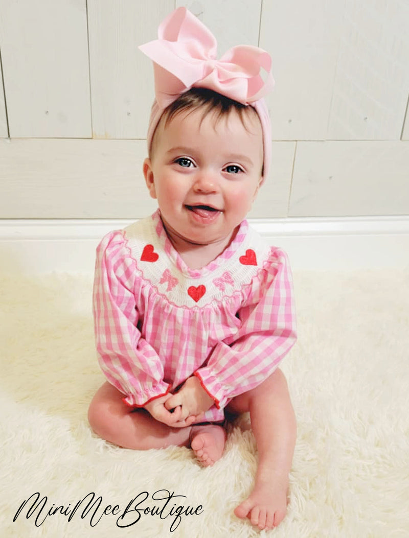 Bundle of Hearts Smocked Onesie - Mini Mee Boutique