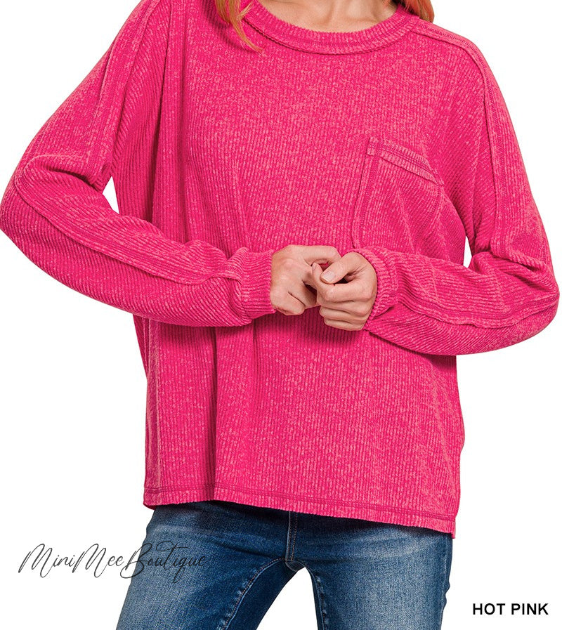 Solid Tops with Double Stitched Pocket (Multiple Colors) - Mini Mee Boutique