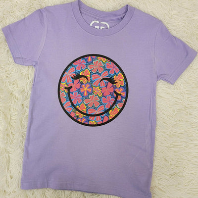 Girls Purple Smile Tee - Mini Mee Boutique