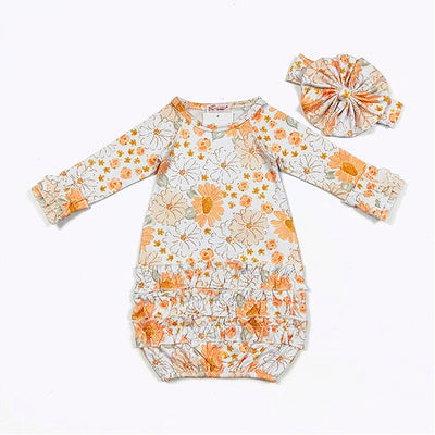 Citrus Blooms Baby Gown - Mini Mee Boutique