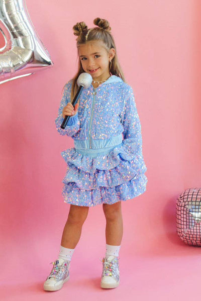 Blue Sequin Two Piece Set - Mini Mee Boutique