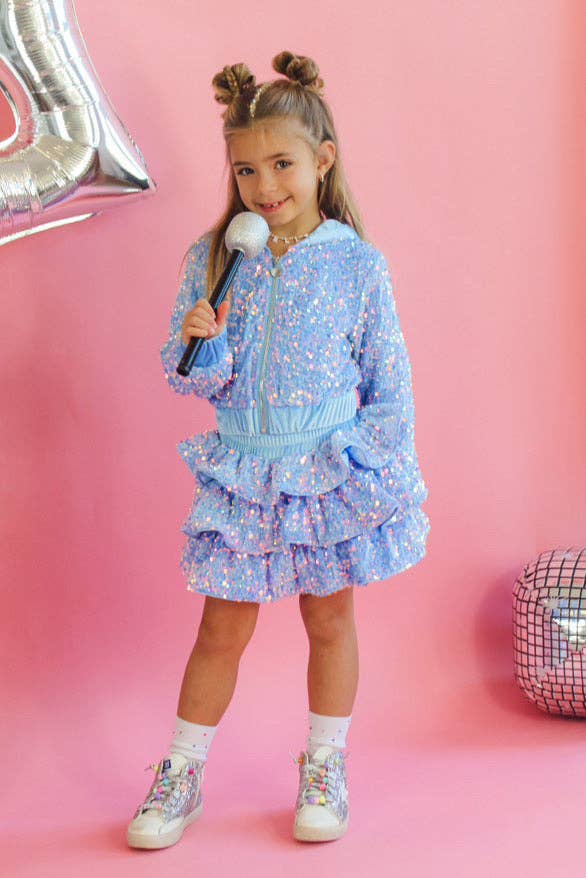 Blue Sequin Two Piece Set - Mini Mee Boutique