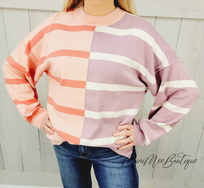 Pinkish Purple Striped Top - Mini Mee Boutique