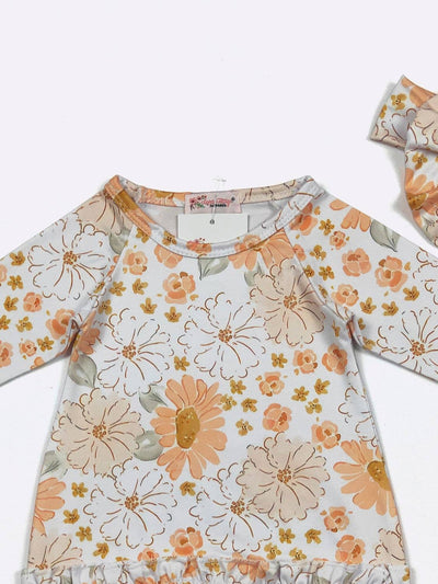 Citrus Blooms Baby Gown - Mini Mee Boutique