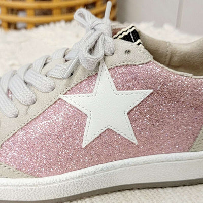 Girls Pink Glitter Sneaker